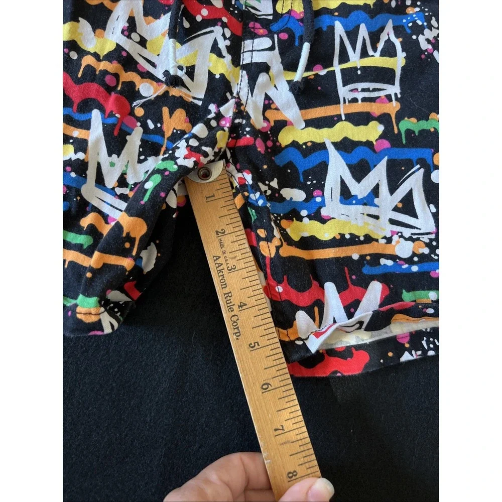 Fresh Prince of Bel-Air Shorts Mens L Stretch Twill Grafitti‎ 90s All Over Print